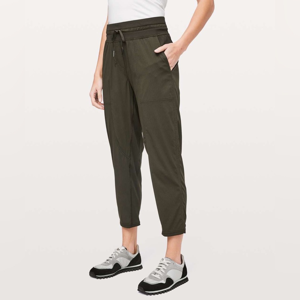 Lululemon Dance Studio Cropped Pant in Dark Olive Green